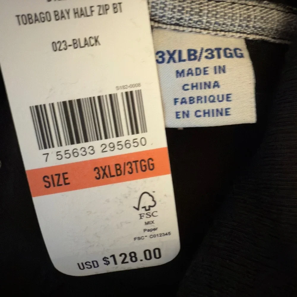 Tommy Bahama Mens 3XLB Black‎ Tobago Bay Half Zip Sweater NWT